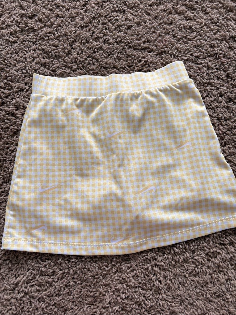 Nike Yellow Gingham Skirt with Teal Swoosh - Picture 4 of 5